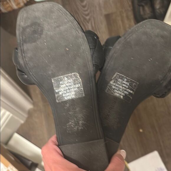 Express Black Quilted Slide Sandals - Picture 3 of 3